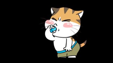 Animasyon Kedi Viski İçiyor 