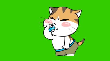 Animasyon Kedi Viski İçiyor 