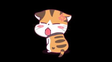 Animasyon Kızgın Kedi Dili Çıkıntılı