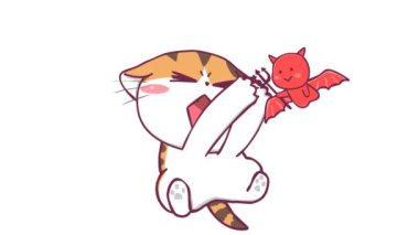 Kırmızı İblisi Yakalamak İçin Sıçrayan Animasyon Küçük Kedi