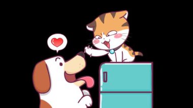 Animasyon Kedicik Alaycı Köpek 