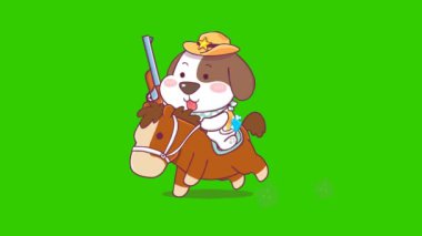 Çifte tüfekli animasyon Kovboy Beagle Şerifi