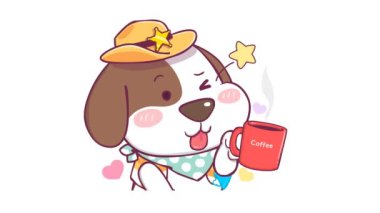 Kahveli Kovboy Kıyafeti içindeki Şerif Beagle.