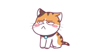 Animasyon Turuncu Kedi Somurtuyor