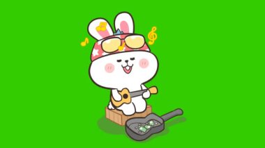 Gitarlı Animasyon Tavşan