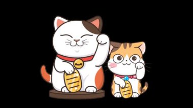 Animasyon Kedicik ve Maneki-neko - Zenginlik ve Refah Sembolleri