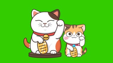 Animasyon Kedicik ve Maneki-neko - Zenginlik ve Refah Sembolleri