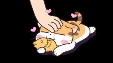 Kedi Yiyen Balıkları Okşayan Animasyon