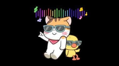 Animasyon Kedi ve Ördek Çarpışma Dansı