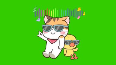 Animasyon Kedi ve Ördek Çarpışma Dansı
