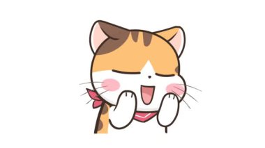Utangaç Gülümseyen Kedi Animasyonu