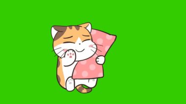 Animasyon Küçük Kedi Yatma Vakti