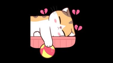  Animasyon Kedicik Top Oynuyor