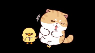  Animasyon Gülen ve Gıdıklayan Komik Kedi