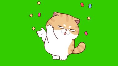 Animasyon Komik Kedi Alkışlaması Tebrikler