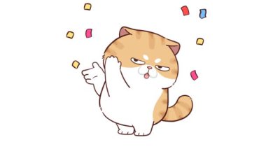 Animasyon Komik Kedi Alkışlaması Tebrikler