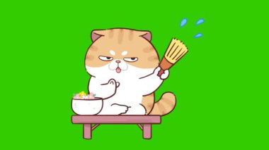 Canlandırılmış Komik Kedi Kutsal Su Serpiştiriyor