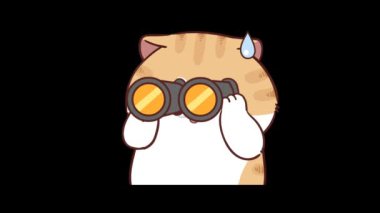  Teleskoptan Bakan Animasyon Komik Kedi