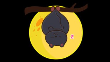 Canlandırılmış Cadılar Bayramı Asılı Yarasa Dolunayı