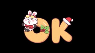 Noel Baba Kostümlü Animasyon Tavşanı 'Tamam' diyor.