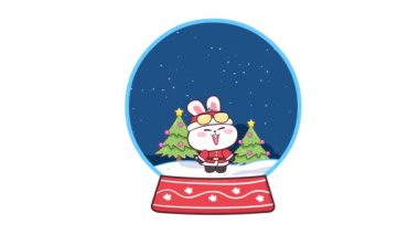 Tatil Selamları: Noel Baba Kıyafetinde Canlandırılmış Tavşan