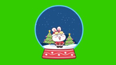 Tatil Selamları: Noel Baba Kıyafetinde Canlandırılmış Tavşan