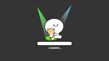 Siyah ve Yeşil Ekran Arkaplanı 'nda Çizgi Film Animasyon Videosu Yükleniyor: Komik Tema - 124; Man Dansı - 124; İndirme Süreci, Preloader Animation Web Tasarım Şablonu. Kusursuz Döngü Canlandırması 4K