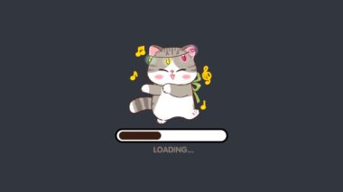 Siyah ve Yeşil Ekran Arkaplanı Üzerine Çizgi Film Animasyon Videosu Yükleniyor: Müzik Teması: 124; Cat Dance: 124; İndirme Süreci, Preloader Animasyon Web Tasarım Şablonu. Kusursuz Döngü Canlandırması 4K