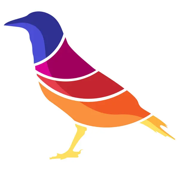Logo Tasarım Serisi - Renkli Soyut Karga Tasarımı