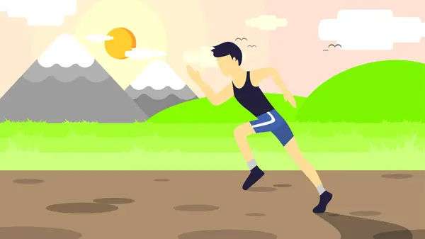 Spor Vektörü illüstrasyonu Arkaplanı - Maraton Koşusu