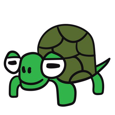 Vektör Tasarım Serisi - Küçük Yeşil Kaplumbağa