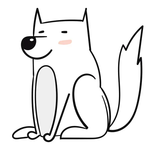 Vektör Tasarım Serisi - Beyaz Düz Yüzlü Doggo