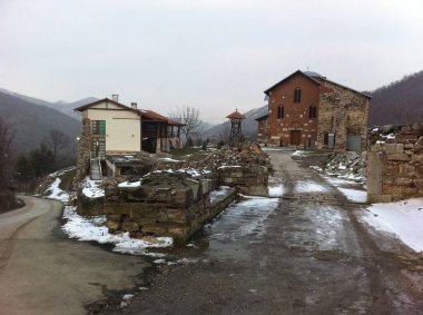 Banjska, Zvecan, Mitrovica, Kosovo - February 27, 2011: Important Serbian Orthodox Banjska Monastery with Church of St Stephen in Northern part of Kosovo. clipart