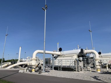 Baumgarten a der March, Gaenserndorf, Aşağı Avusturya - 22 Nisan 2025: Önemli bir gaz resepsiyon tesisi ve Avrupa 'nın bir kısmına doğal gaz sağlayan gaz dağıtım merkezi.