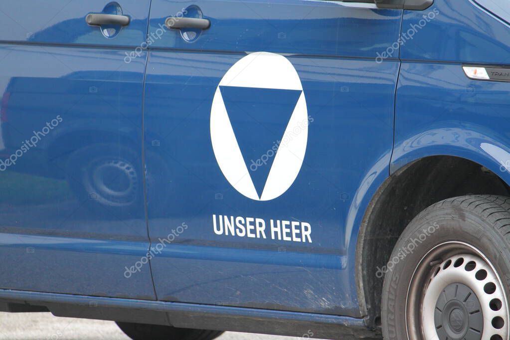 Detailed view at white german lettering 