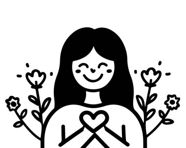 Beyaz arkaplanda anneler günü vektör simgesi