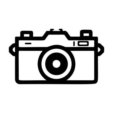 Kamera simgesi. Beyaz arkaplandaki kamera.