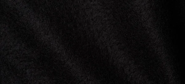 Czarny Kolor Filcu Tekstylia Tekstury Tła Streszczenie Tła Fali Geometrycznej — Zdjęcie stockowe