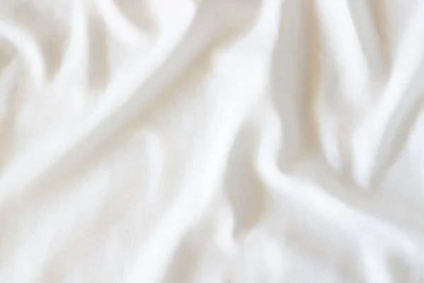 White Crumpled Linen Fabric Texture Background Natural Linen Organic Eco — Stock Photo, Image