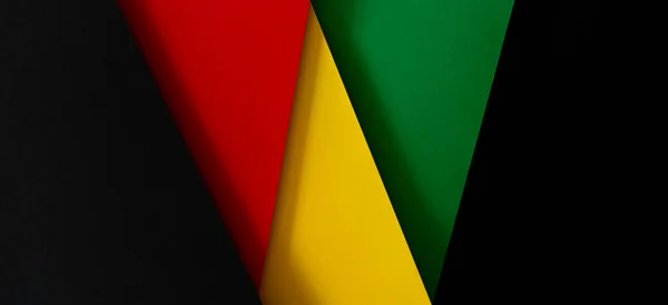Zwarte Geschiedenis Maand Feest Abstract Geometrisch Zwart Rood Geel Groen — Stockfoto