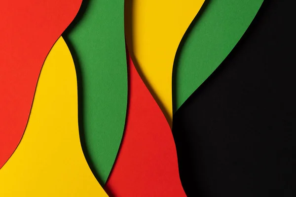 Абстрактный Геометрический Черный Красный Желтый Зеленый Цветной Фон Черная История — стоковое фото