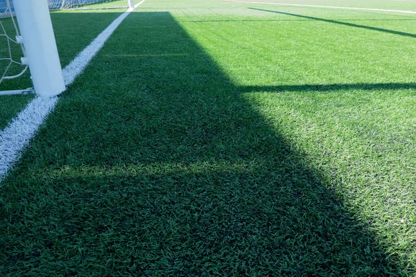 Artificial Turf Football Soccer Field Part Soccer Goal Green Synthetic — Φωτογραφία Αρχείου