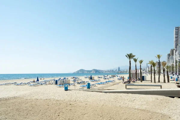 Benidorm Spanien März 2023 Nebensaison Benidorm Blick Auf Den Strand — Stockfoto