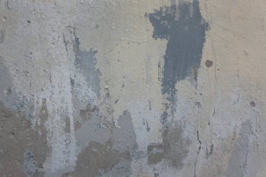 Beyaz grunge eski beton duvar dokusu arka planı. Soyulmuş soyulmuş alçı duvar boya arkaplanından düşmüş..