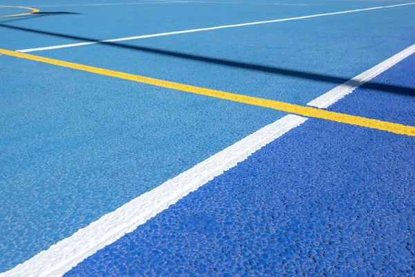 Sport Field Court Background Blue Rubberized Granulated Ground Surface White — Stock Photo, Image
