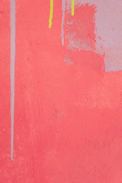 Messy Paint Strokes Smudges Pink Old Painted Wall Colorful Drips — Stock Photo, Image