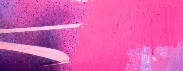 Pintura Desordenada Manchas Una Vieja Pared Pintada Gotas Color Rosa — Foto de Stock