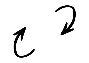 İşaretle çizilmiş gibi duran el yazısı oklar.