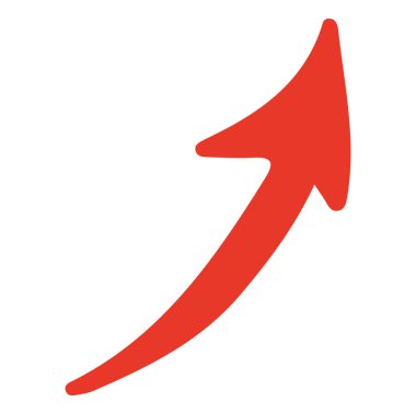 el çizilmiş kırmızı ok yükseliyor