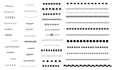 Elle boyanmış çizgi seti, dekoratif